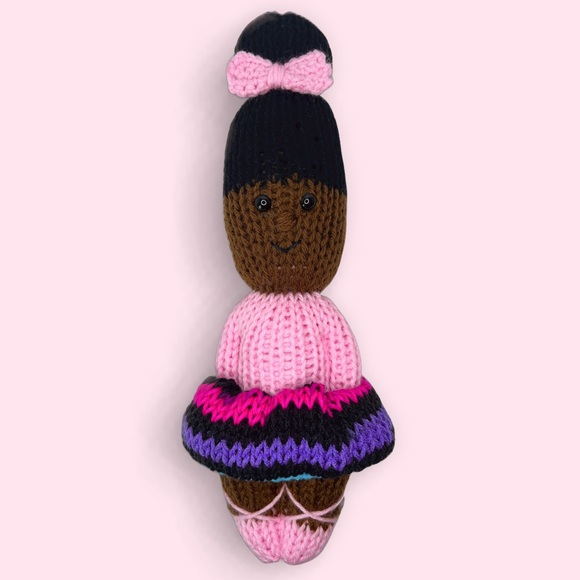 Handmade Knit Ballerina Doll with Interchangeable Tu Tu’s Handcrafted Plushie - Picture 7 of 9